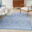 Machine Washable Cotton Blend Area Rug in Blue-1223530252