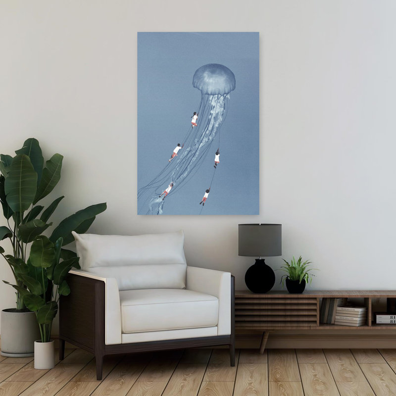 Art contemporain méduse, H 36 po x l 24 po