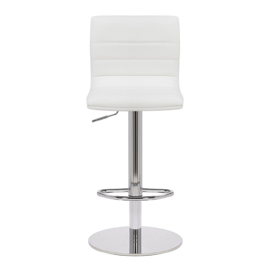 Denmark Swivel Upholstered Adjustable Height Counter Stool with Metal Frame