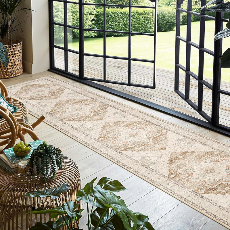 Area Rug, Beige, Runner 2' x 10'