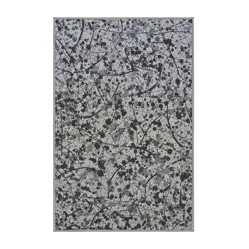 Tapis gris Power Loom, Rectangle 5 pi x 7 pi