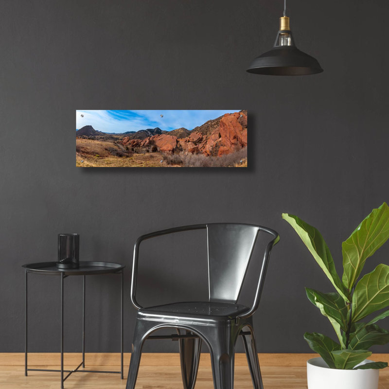 «Colorado Red Rocks Panorama» par Epic Portfolio, art mural en verre acrylique, H 12 po x l 36 po
