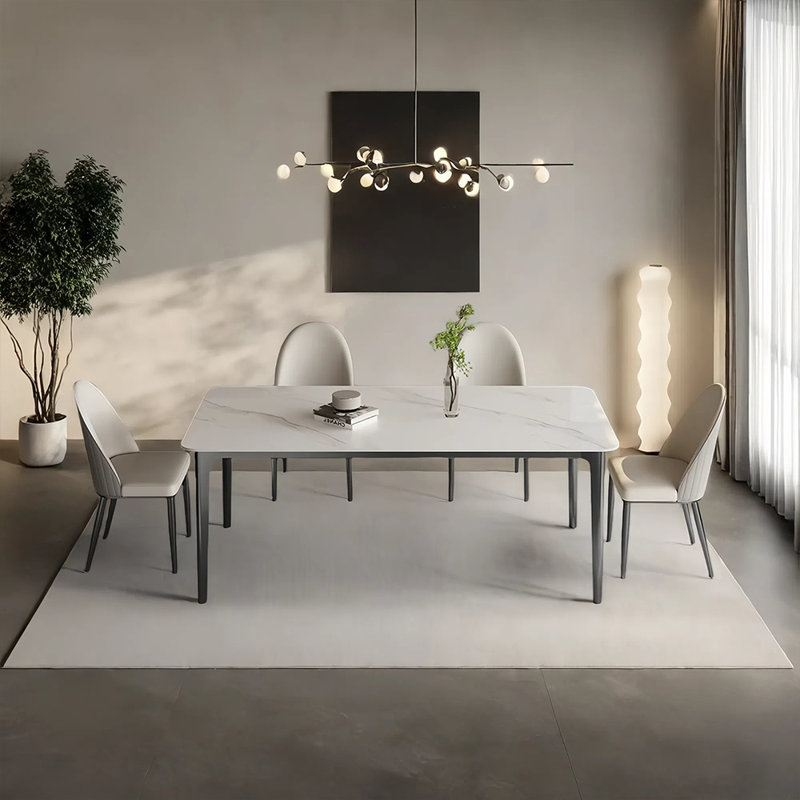 Ensemble de table et chaises de salle à manger moderne et luxueux, H 29,52 po x L 70,86 po x l 35,43 po