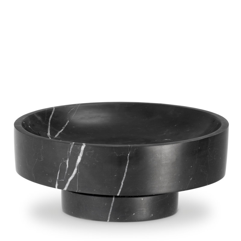 Santiago Marble Decorative Bowl, Honed Black