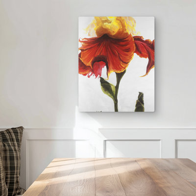 Blossoming Lily Flower - Red Metal Print for Home Decor