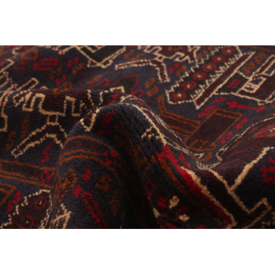 Tapis bleu marine foncé Rare War 2 pi 11 po x 4 pi 8 po