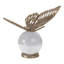 Statue décorative de papillon avec base en forme d'orbe - Figurine de sculpture, objets de salon - 8 po, or