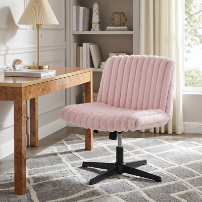 Chaise de bureau pivotante ajustable Blynn à assise large, chaise de coiffeuse