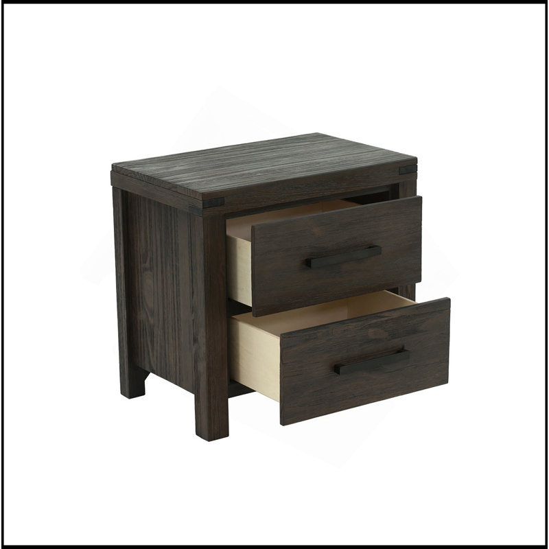 Table de chevet 2 tiroirs en espresso