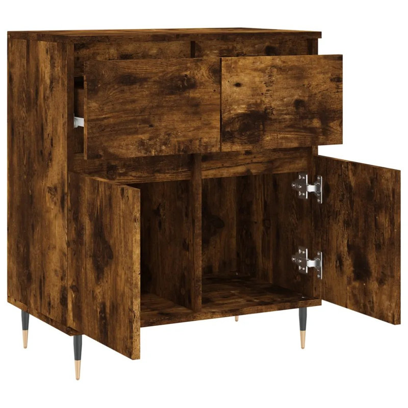 Willmot 2 - Door Rectangle Accent Cabinet, Smoked/Oak