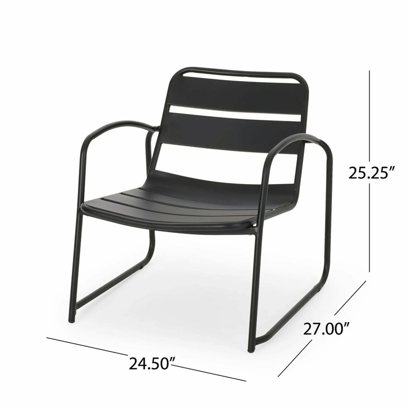 Conrad 3-Piece Chat Set, Matte Black