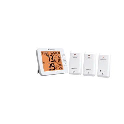 Météo ambiante WS-8482-x3 Wireless à 7 canaux avec surveillance à distance avec trois capteurs d’humidité intérieur/extérieur, compatibles avec Alexa