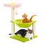 Arbre à chat à fleurs, tour à chat de 28 po avec perchoir à fleurs confortable, grand hamac pour petits chats d'intérieur, arbre à chat mignon avec poteau à griffes en sisal et boule en fourrure pour chatons