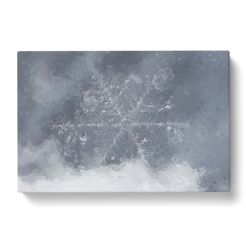 A Snowflake In Abstract - Wrapped Canvas Print, 35cm H x 50cm W x 3cm D