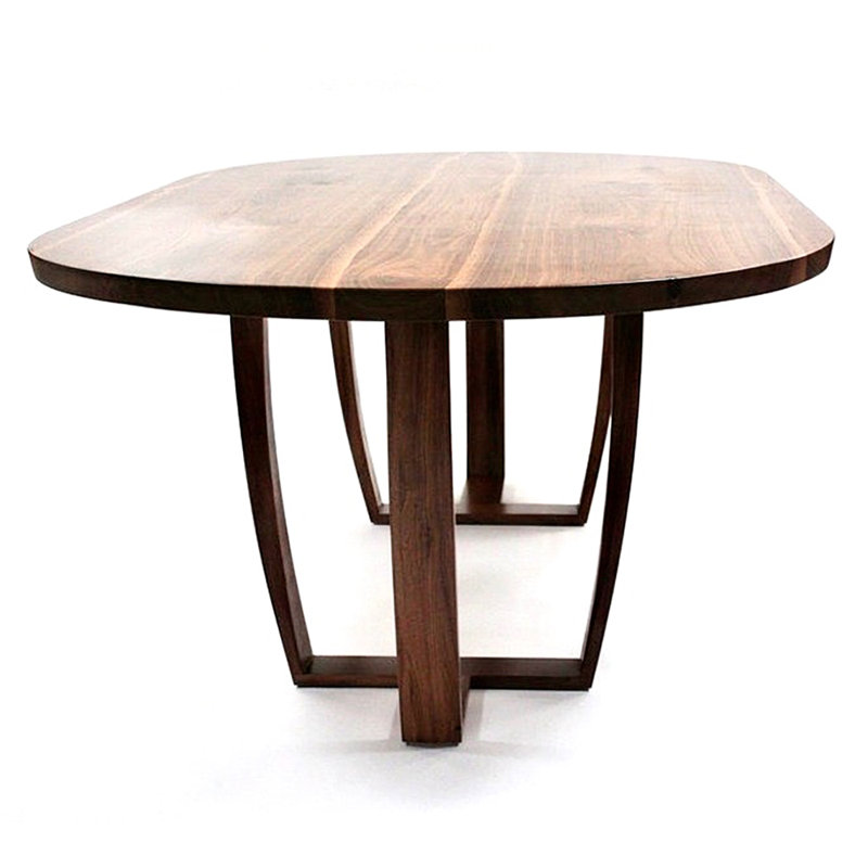 Carlo Oval Solid Wood Dining Table, Walnut