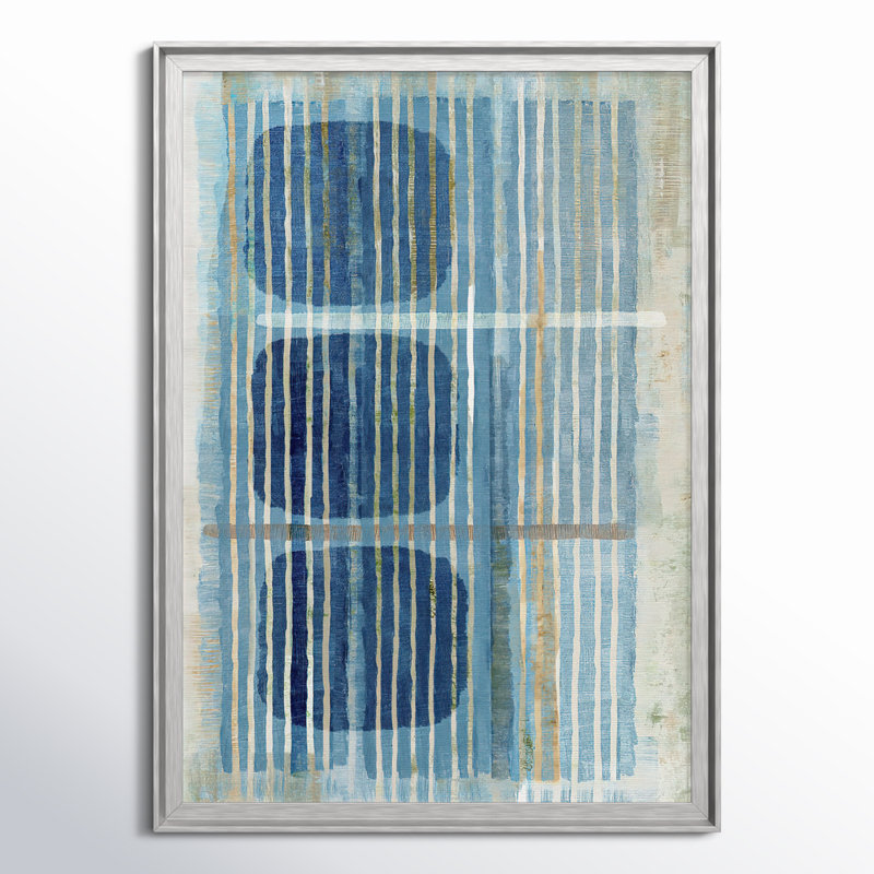 «Blue Blue Horizon II», toile encadrée de qualité supérieure - prête à être accrochée, Cadre argenté