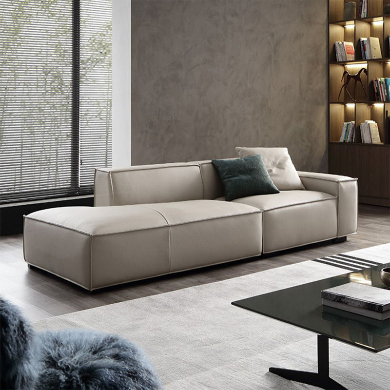 Coussin de canapé modulaire en cuir blanc
