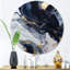 «Blue and White Enigmatic Stones IV», art mural rond en marbre abstrait-88628199