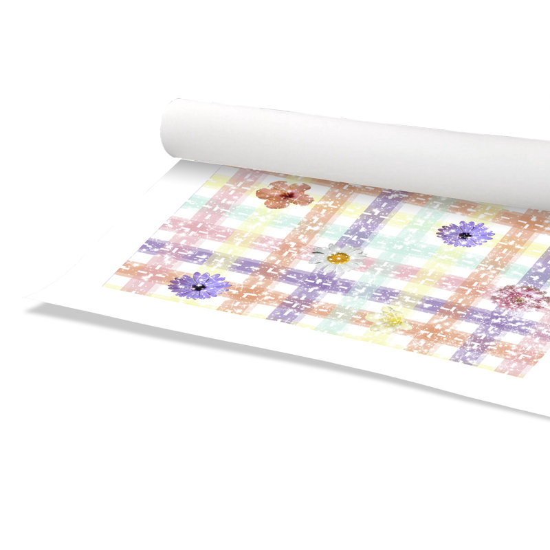 Impression sur papier à carreaux unique avec fleurs, H 24 po x l 20 po x P 1 po, Papier