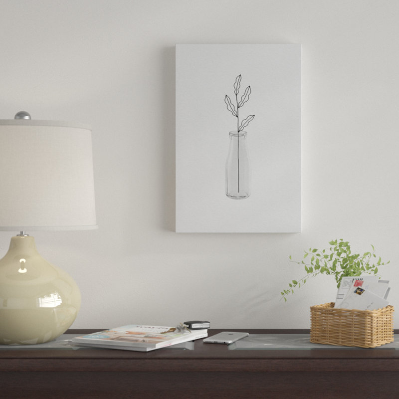 «Fazeley Leaf Still Life», impression sur toile, H 60 po x l 40po x P 1,5 po, Toile avec cadre noir, Pas de tapis