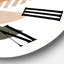 Horloge murale moderne abstrait soleil et lune avec feuille II-60328865