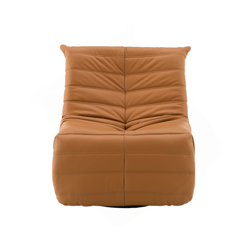 Fauteuil inclinable et oscillant en cuir synthétique Talmon, Orange