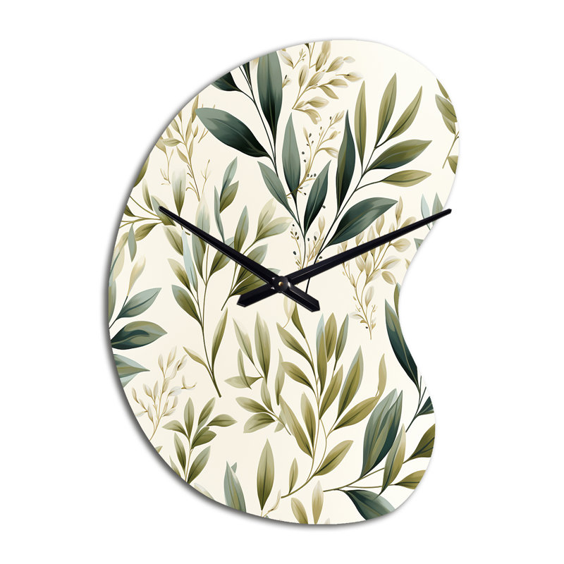 Tranquil Leaves - horloge murale en forme de plante, Grand