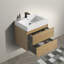 Meuble-lavabo mural 24 po en chêne naturel avec lavabo, grand meuble-lavabo mural flottant pour salle de bain moderne, lavabo une pièce blanc brillant sans bonde ni fauve-539789876-539789883-539789878