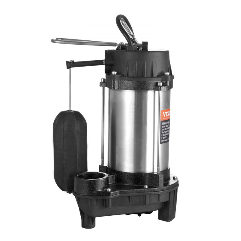Submersible Sewage Pump Water Pump 0.75HP 5000GPH 28 ft Lift for Basement