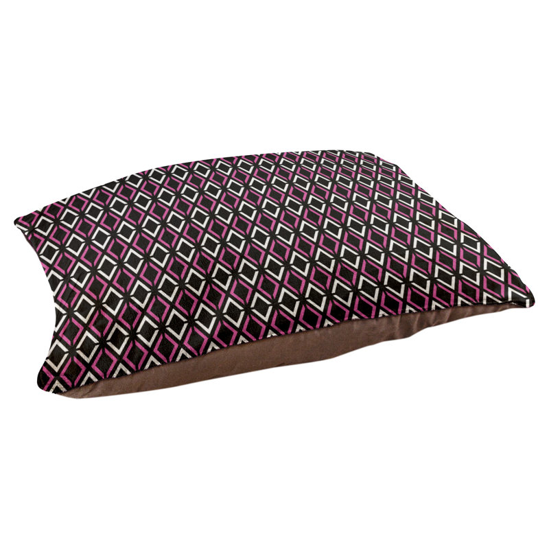 Coussin Byrge, Très grand (l 52 po x P 42 po x H 17 po), Noir / rose / bleu sarcelle