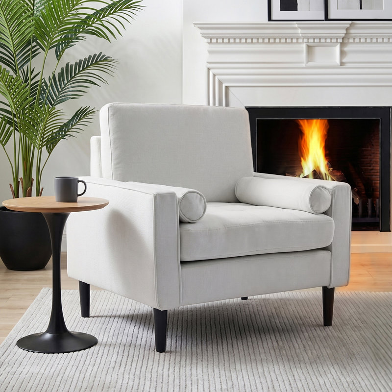 Mid-Century Single Armchair, Beige