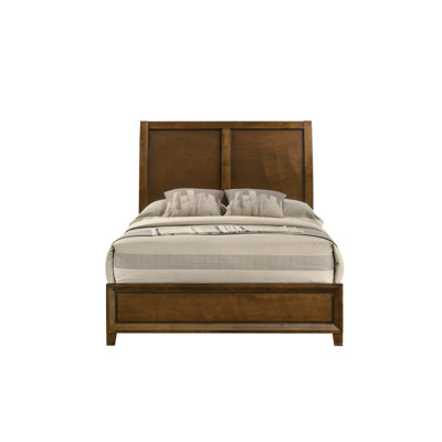 Lit double en bois Bangor, brun