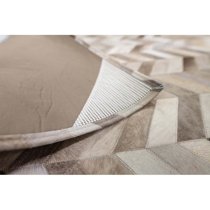 Tapis en cuir de vache Billie, Rectangulaire 9 pi x 11 pi