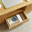 Table basse ovale avec tiroirs et rangement, ton naturel, 46,5 pouces, centre de table de salon
