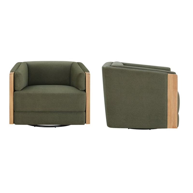 Chaise d'appoint pivotante Audrey (ensemble de 2), Velours forêt Vesper