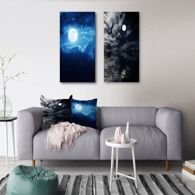 Full Moon In Cloudy Night Sky I " Full Moon In Cloudy Night Sky I " 2 - Pieces