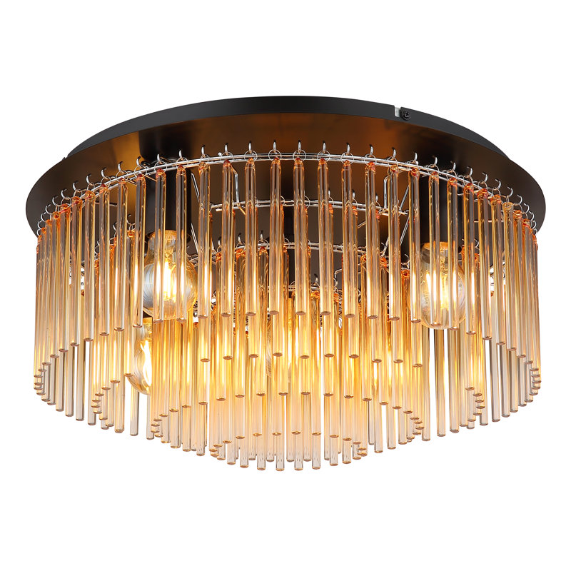 Bhushan Flush Mount, Amber