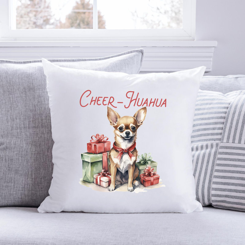 02_chihuahua Reversible Throw Pillow, 14" x 14"