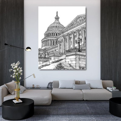 Lark Manor ™, galerie d'art sur toile tendue par Melissa Wang, BandW Us Cityscape, Washington DC