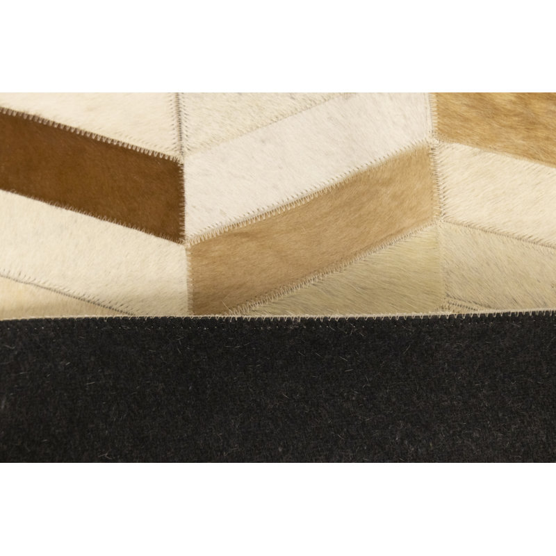 Tapis brun moderne en similicuir 4X6, Rectangle de 5 pi x 8 pi