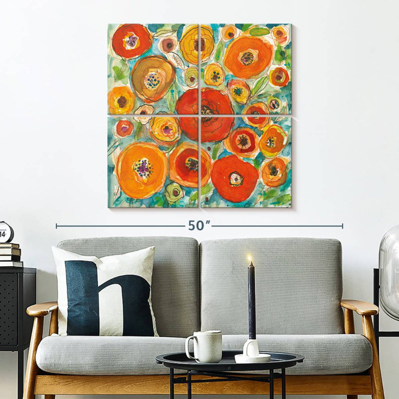 Harnek Sun Poppies I, 32" H x 32" W