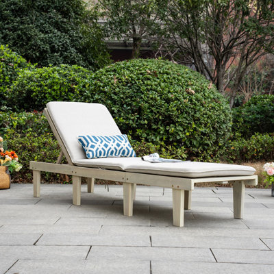 200cm Long Acacia Single Chaise