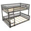 Lit superposé double au-dessus de grand lit double en gris - facile à assembler et à utiliser avec des garde-corps pour ajouter une touche supplémentaire à votre chambre à coucher