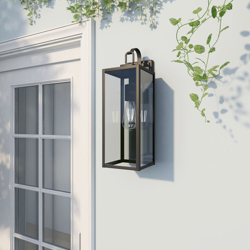 Schock Matte Black Outdoor Wall Lantern, 45.1cm H x 15cm W x 15cm D