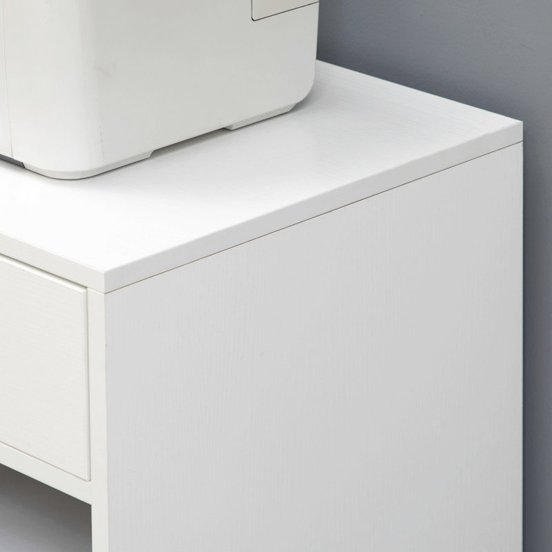 Mobile Printer Stand, Rolling File Cabinet Cart With Wheels, Adjustable Shelf, Drawer And CPU Stand, White