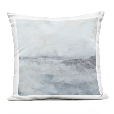 Mist Horizon Abstract Outdoor Printed Pillow design by June Erica Vess