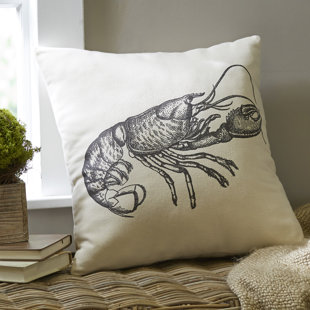  Lobster Ivory Denim Pillow Cover