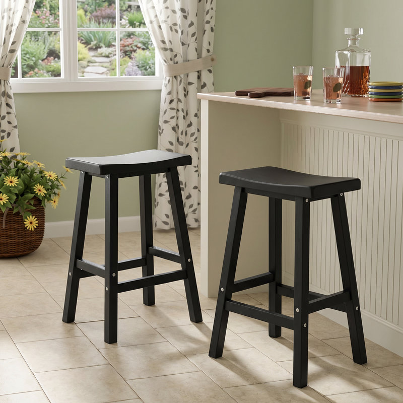 Tabouret de bar et de comptoir ergonomique en résine 24,05 "H (ensemble de 2)