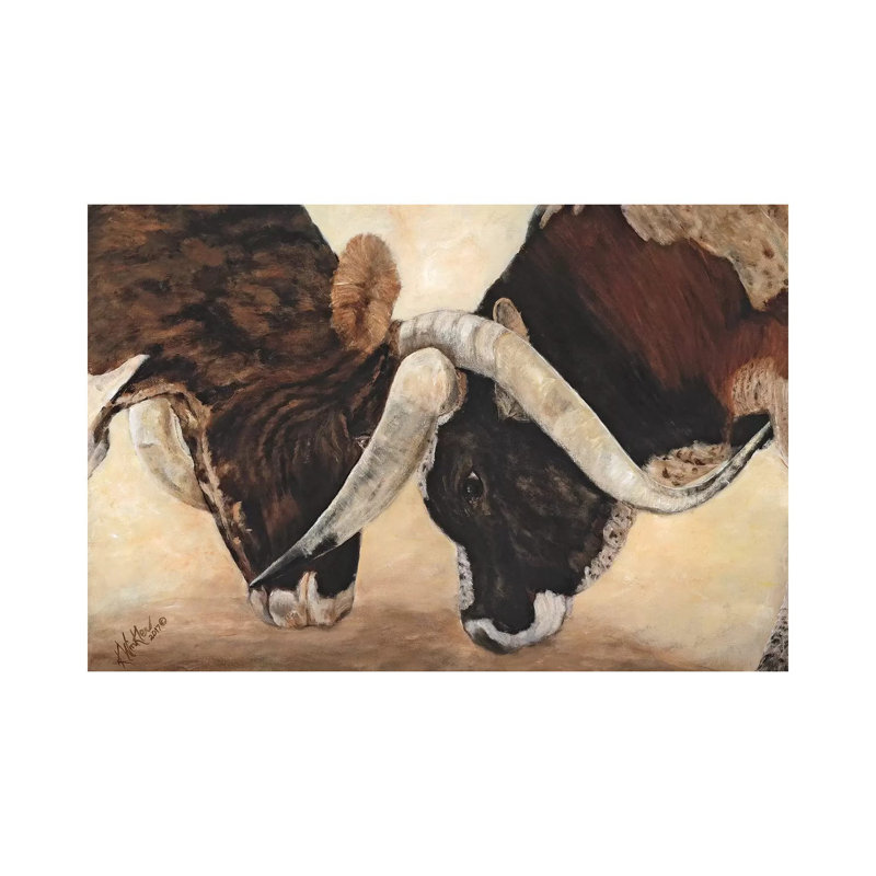Hook "Em Horns I by Kathy Winkler - Wrapped Canvas Print, 20.32 cm H x 30.48 cm W