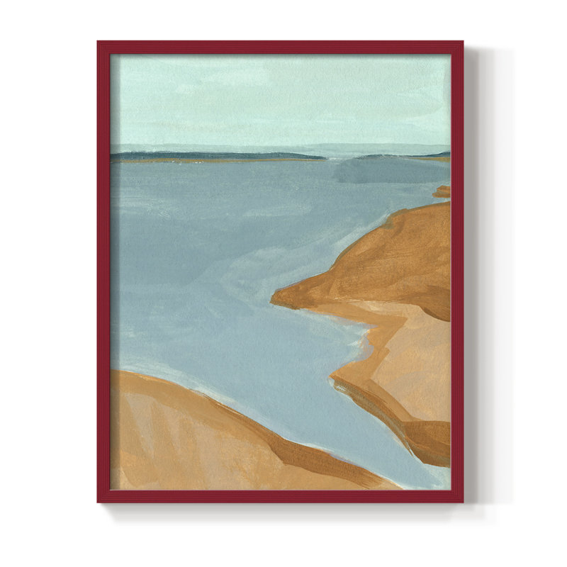 «Out on the Sandbar I», reproduction encadrée - bois massif, Rouge, H 10 po x l 8 po